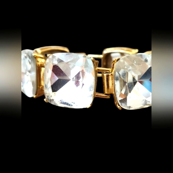 Kate Spade Crystal & 12K Gold Plated 7" Bracelet - Picture 2 of 4